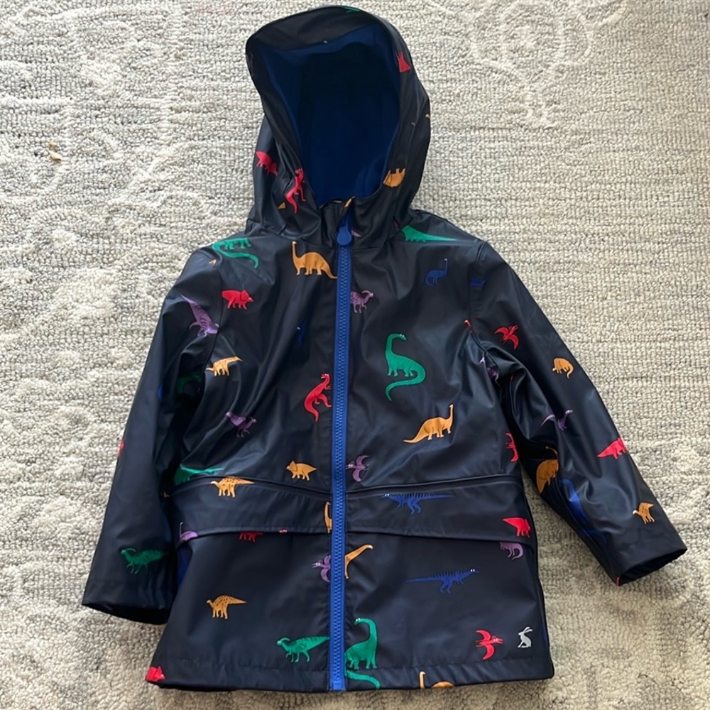 Kids' Joules Dinosaur Raincoat with Hood and Pockets